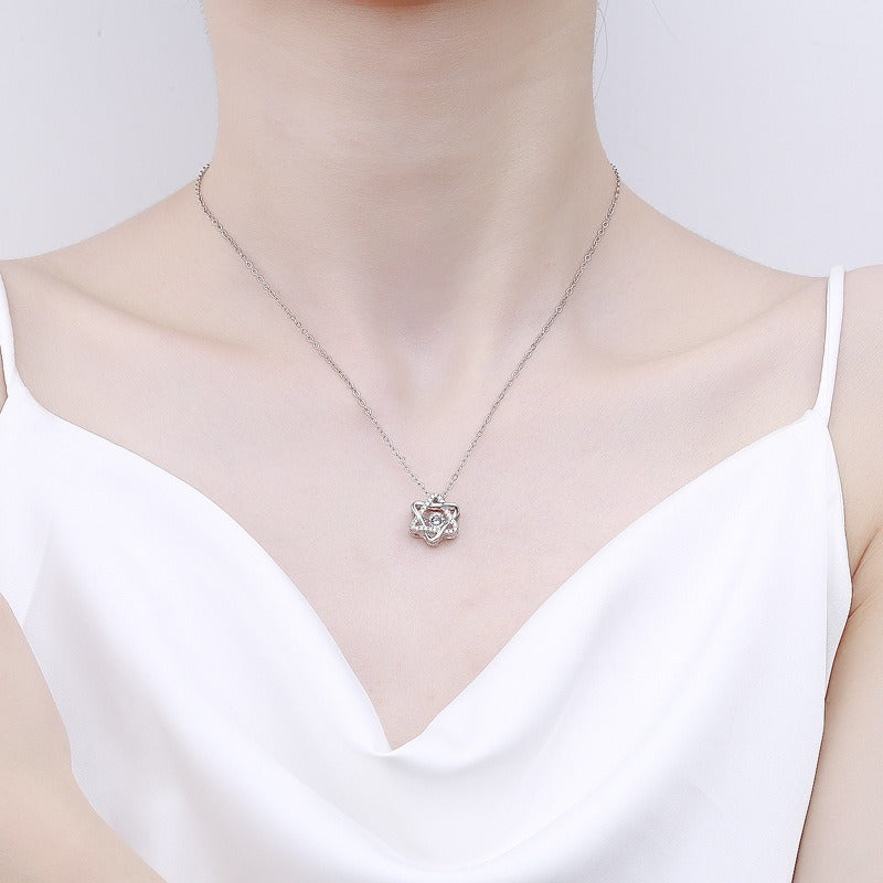 Hexagonal Star Moissanite Necklace