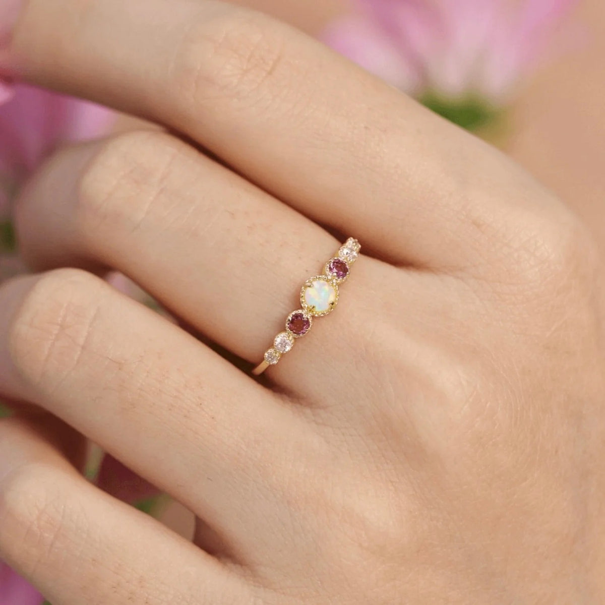 Gem Rhinestones Round Rings