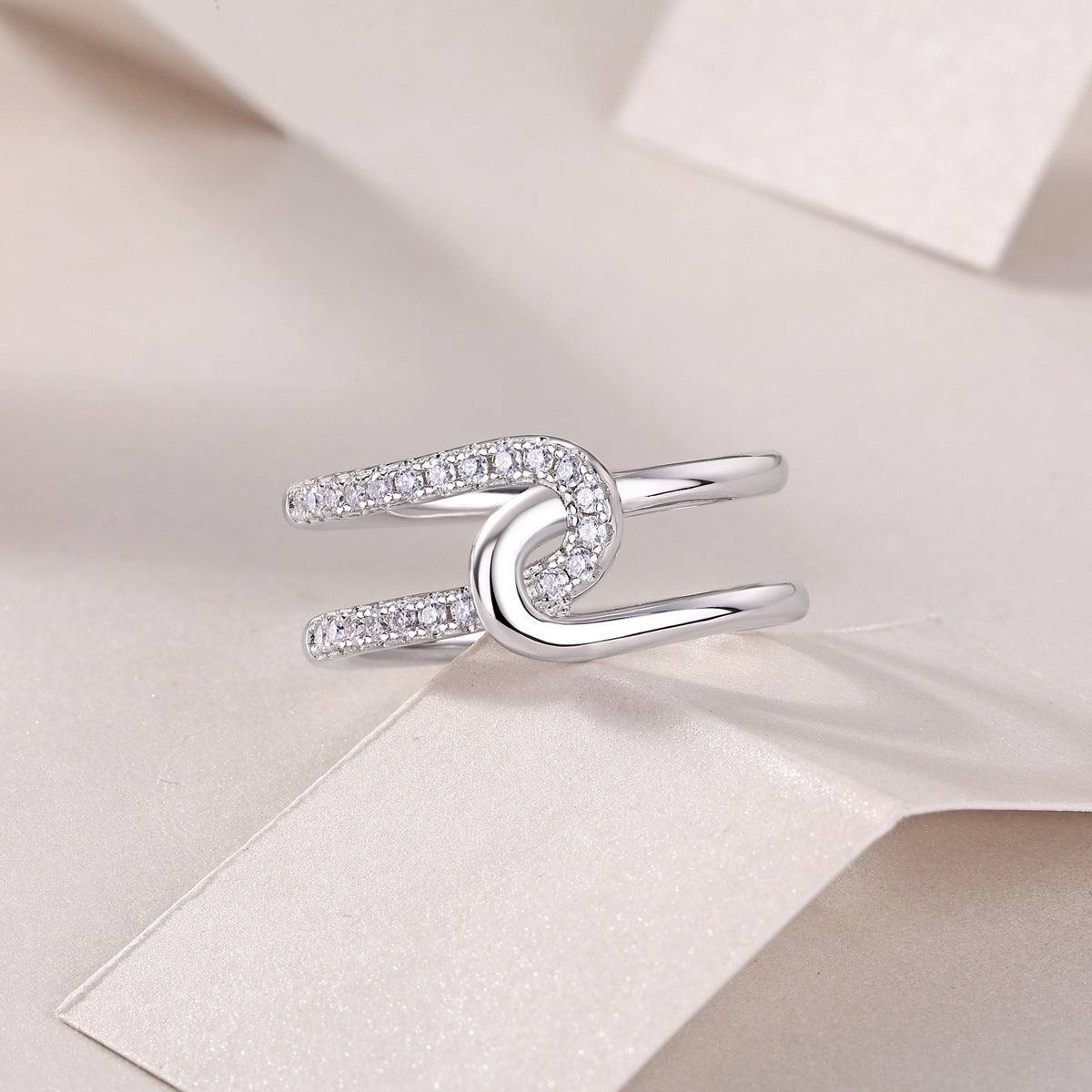 Satin Circle Moissanite Ring