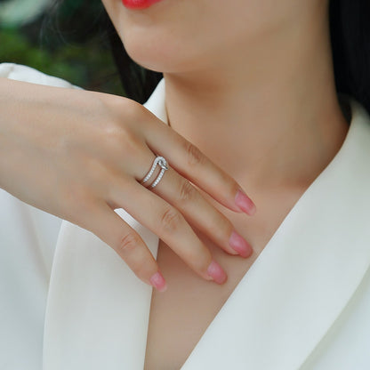 Satin Circle Moissanite Ring