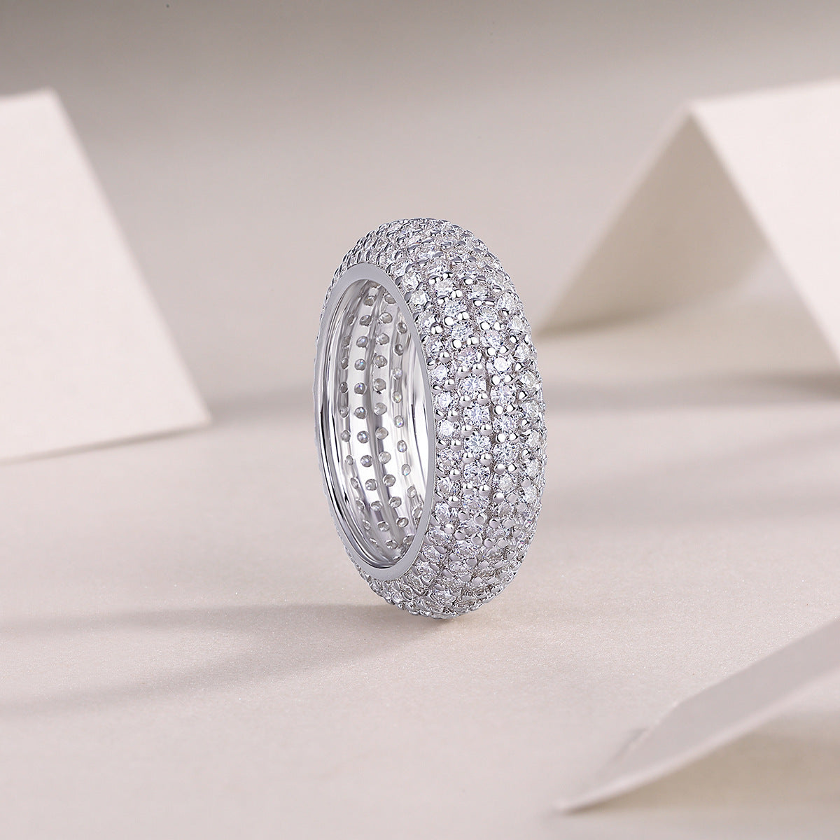 Silver Stream Moissanite Ring