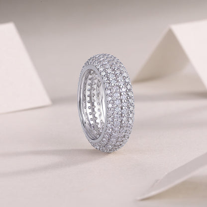 Silver Stream Moissanite Ring