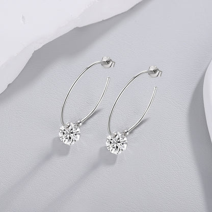 Radiant Moissanite Earring