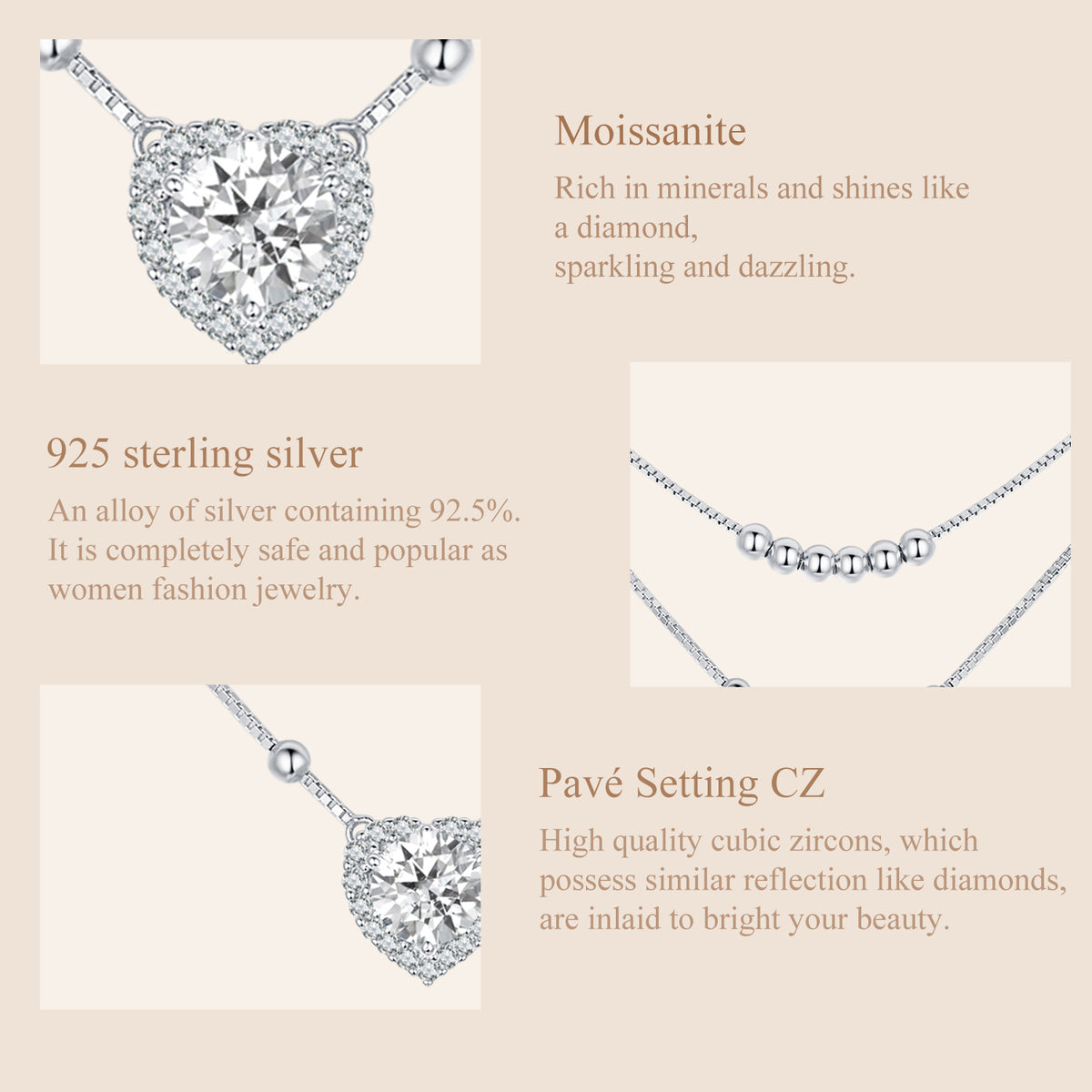 Heartline Moissanite Necklace
