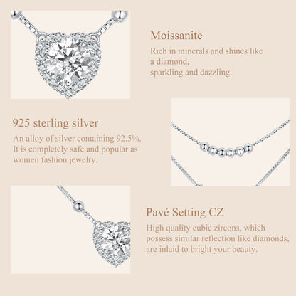 Heartline Moissanite Necklace